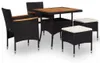 vidaXL 5dílná zahradní jídelní souprava Black Poly Rattan Náhled obrázku produktu 8