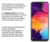 A smartphone screen with a colorful wallpaper and text explaining the product. Produktbild-Vorschau