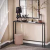 A console table is set up in an entryway with a lamp, vases, and a mirror. Podgląd zdjęcia produktu