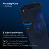 A close-up marketing image of a black compression sleeve with blue vibration nodes and control panel, set against a dark blue background. Podgląd zdjęcia produktu