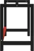 A side view of a black metal workbench frame with a red accent piece. Náhľad obrázku produktu