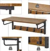Mondeer Wandregal mit 5 Haken Wandgarderobe Flurgarderobe Produktbild-Vorschau 4