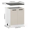 ULWEHOME | Unterschrank 60 cm Beige, Küchenunterschrank Produktbild-Vorschau 2