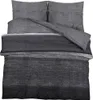 A neatly folded bed linen set, including a duvet cover and two pillowcases, displayed on a white background. Produktbild-Vorschau