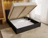 A bed with its storage compartment open, showing the slatted base and the interior storage space. Náhled obrázku produktu