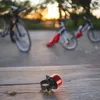 Zvonek na kolo cyklistický zvonek červený kovový hlasitý Náhled obrázku produktu 8