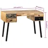 vidaXL Bureau en teck massif recyclé 110 × 50 × 76 cm Voir les images du produit 11