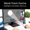 A desk setup with a computer monitor displaying a work-from-home dashboard, a laptop, a keyboard, a mouse, and a smartphone. Náhľad obrázku produktu
