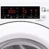 Close-up of a washing machine control panel with a digital display showing settings and program information. Produktbild-Vorschau
