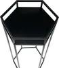 A top-down view of a black hexagonal metal plant stand against a white background. Produktbild-Vorschau