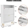 Szafka Na Buty Vevor Slim 2 Szuflady Biała 800X237X1205 Mm Podgląd zdjęcia produktu 3