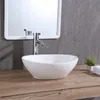 Lavabo ovale con troppopieno in Vetroceramica bianco per Anteprima dell’immagine prodotto 6