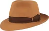Borsalino edler Fedora Haarfilzhut mit mittelbreiter Krempe in beige