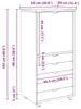vidaXL Rollende kast, 53 x 39 x 103 cm, massief grenenhout, Productafbeelding-voorbeeld 8