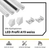 A19 LED Aluprofil Weiss Eckprofil 90° 2m milky Produktbild-Vorschau 3