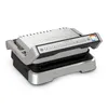 A silver and black Tefal OptiGrill 4in1 contact grill is shown from a slightly elevated front-left angle on a white background. Produktbild-Vorschau