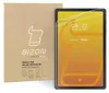 A product box for a tablet screen protector is shown next to a tablet with the screen protector applied. Produktbild-Vorschau