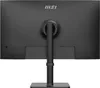 The back of a black MSI monitor on a black background. Produktbild-Vorschau