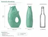 Fischvase Mint Grün Porzellanvase 22 cm Vase in Karpfenform Produktbild-Vorschau 3
