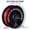 A spool of red 3D printer filament is shown on a white background with marketing text and measurements. Náhľad obrázku produktu