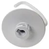 A close-up, top-down view of a white dough hook attachment for a kitchen mixer. Produktbild-Vorschau
