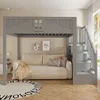 Merax Hochbett Etagenbett 140x200 cm mit Stauraumtreppe, Produktbild-Vorschau 4