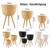 Blumentopf 3er Set Rattan Pflanztopf Blumenkasten Produktbild-Vorschau 5