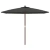 vidaXL Parasol z drewnianym drążkiem antracytowy 299x240 cm Podgląd zdjęcia produktu 3