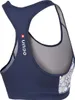 Dunkelblauer Sport-BH "Misty Bra" von Ocun mit Netzrücken und floralem Design. Produktbild-Vorschau