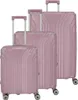 Three rose-colored suitcases of varying sizes are displayed side-by-side against a white background. Produktbild-Vorschau