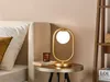 BELIANI Lampa biurkowa złota szklany klosz okrągły metalowa Podgląd zdjęcia produktu 2