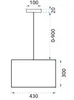 A diagram showing the dimensions of a pendant lamp. Podgląd zdjęcia produktu
