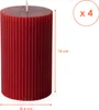 Svíčka z pravého vosku 10 x 6 cm s drážkami, sada 4 kusů - Náhled obrázku produktu 2