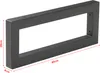 A black rectangular metal bracket with dimensions indicated by red text. Anteprima dell’immagine prodotto