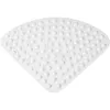 A white, triangular shower mat with raised bumps. Voir les images du produit
