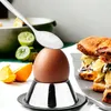 Eierbecher 4er Set + 6 Löffel Edelstahl Eier Becher Metall Produktbild-Vorschau 3