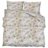 vidaXL Ensemble de literie blanc et brun 200x200 cm coton Voir les images du produit 1