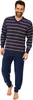 Langer Herren Frottee Pyjama Schlafanzug mit Bündchen - Produktbild-Vorschau 1