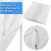 Collage of images showing a white fabric product with a zipper, and text overlay. Produktbild-Vorschau