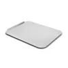 A silver pizza stone with a serving tray on a white background. Produktbild-Vorschau