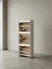 Maßzeichnung Schuhschrank Eiche Massivholz weiß mit Bemaßung 60x24x150 cm Höhe Breite Tiefe und Detailangaben zur Produktgeometrie_#sku_BARWL5.036# Produktbild-Vorschau