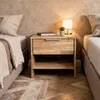 Nachttisch Eiche Massivholz mit Schublade und Ablage Produktbild-Vorschau 4