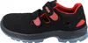 A side view of a black and red safety shoe. Produktbild-Vorschau