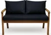 A studio shot of a navy blue cushioned outdoor bench. Anteprima dell’immagine prodotto