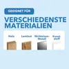 Marketing image showing materials suitable for a Dremel tool. Produktbild-Vorschau