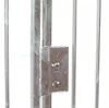 A close-up view of a metal gate hinge mechanism. Produktbild-Vorschau