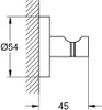 A technical drawing of a bathroom accessory with dimensions indicated. Náhled obrázku produktu