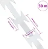 A close-up of razor wire with dimensions indicated by measurement lines and text. Voir les images du produit