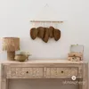 Decorazione da parete con foglie, legno e tessuto, L 58 cm  Anteprima dell’immagine prodotto 5