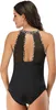 Einteiliger Damen Badeanzug Halter Mesh Abnehmen Badeanzug Produktbild-Vorschau 4